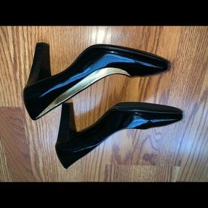 COACH Paten leather 3 inch heels worn one time
